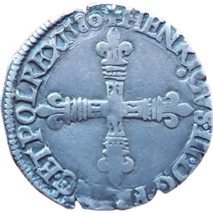 Henri III, huitième d’écu à la croix de face 1580 Nantes