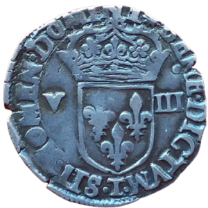 Henri III, huitième d’écu à la croix de face 1580 Nantes