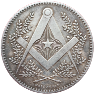 Franc Maçonnerie, jeton argent de la loge du mont Sinaï orient de Paris