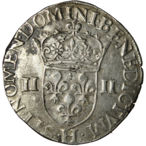 Henri III, quart d&rsquo;écu à la croix de face 1581 La Rochelle