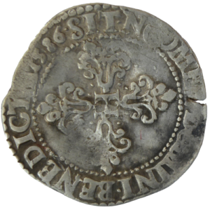 Henri III, demi-franc au col plat 1586 Amiens