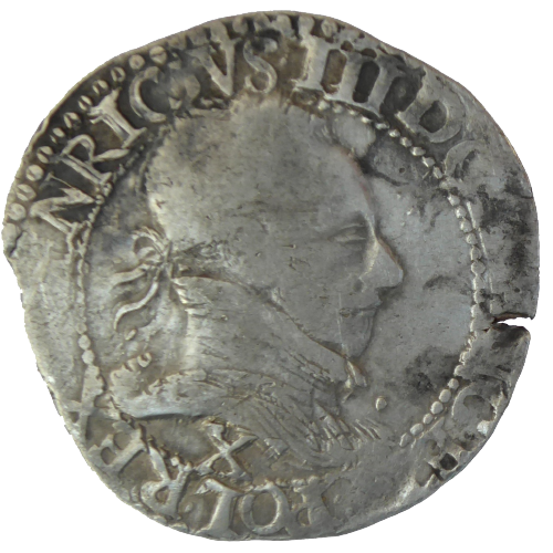 Henri III, demi-franc au col plat 1586 Amiens