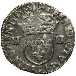 Henri IV, quart d&rsquo;écu à la croix feuillue 1605 Rennes