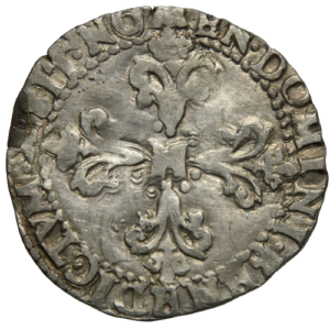Henri III, quart de franc au col plat 1588 Bordeaux