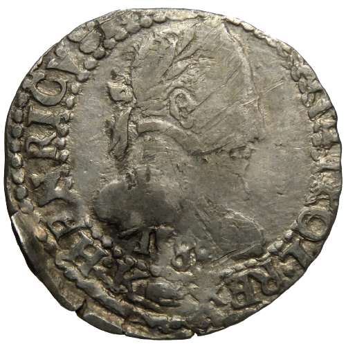 Henri III, quart de franc au col plat 1588 Bordeaux