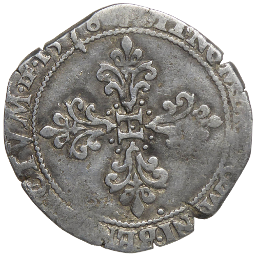 Henri III, demi-franc au col plat 1578 Troyes
