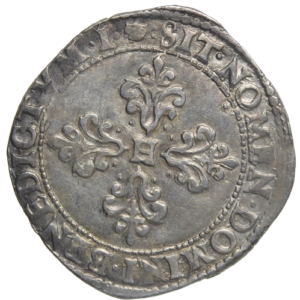 Henri III, demi-franc au col plat 1592 Toulouse
