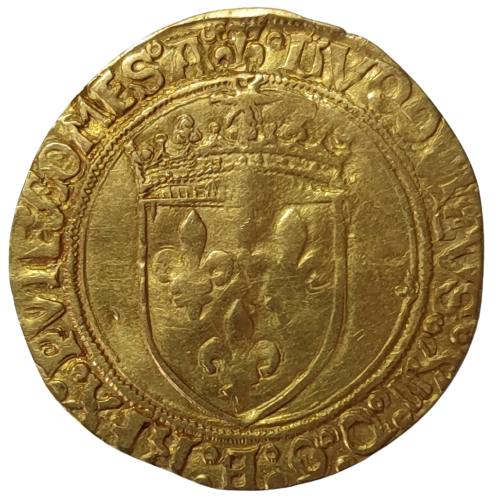 Louis XII, écu d'or au soleil de Provence, var. XII après LUDOVICUS Aix en Provence