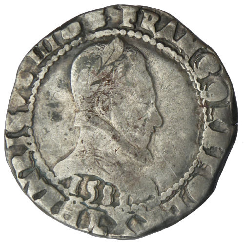 Henri III, franc au col plat 1581 Bayonne