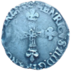 Henri III, huitième d'écu à la croix de face 1580 Rennes