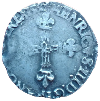 Henri III, huitième d'écu à la croix de face 1580 Rennes