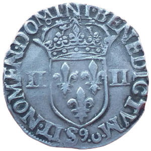 Henri III, quart d’écu à la croix de face 1579 Rennes