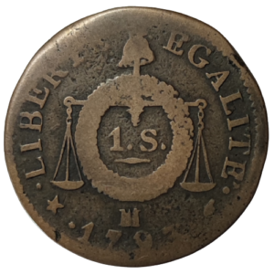 Convention, 1 sol aux balances 1793 Marseille