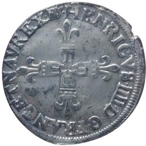 Henri IV, quart d’écu du Béarn à la croix de face 1607 Morlaàs
