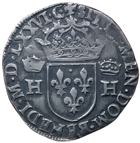 Henri III, teston, 3ème type 1576 Toulouse