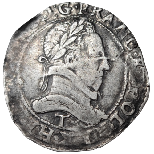 Henri III, demi-franc au col plat 157(8) Nantes
