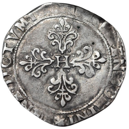 Henri III, demi-franc au col plat 157(8) Nantes