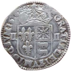 Louis XIII, quart d’écu du Béarn à la croix de face 1616 Morlaàs