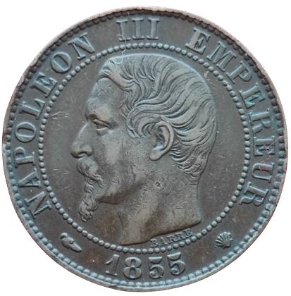 Napoléon III, 5 centimes tête nue 1855 Marseille