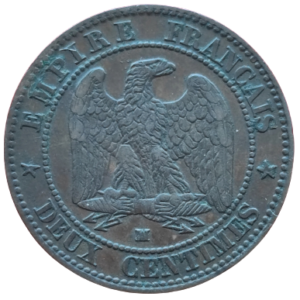 Napoléon III, 2 centimes tête nue 1857 Marseille