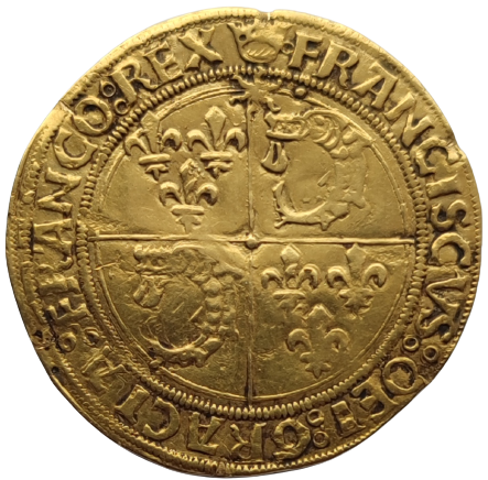 François 1er, écu d'or au soleil du Dauphiné Crémieu