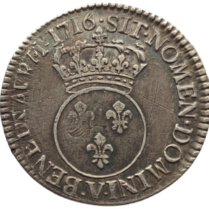 Louis XV, demi-écu Vertugadin 1716 Troyes