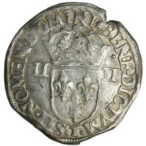 Henri III, quart d&rsquo;écu à la croix de face 1588 Nantes