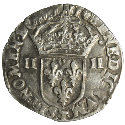 Henri IV, quart d'écu à la croix feuillue 1603 Nantes