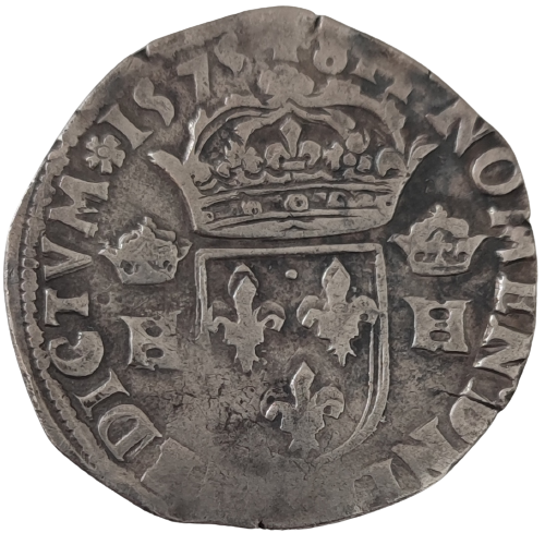 Henri III, teston au col plat 1575 Nantes