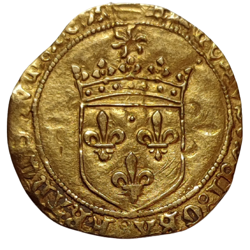 Charles VIII, écu d'or au soleil, 1ère émission Montpellier