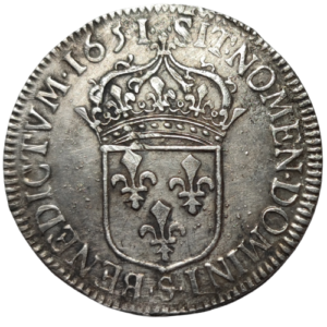 Louis XIV, demi-écu à la mèche longue 1651 Troyes