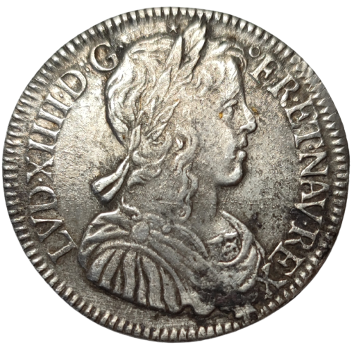 Louis XIV, demi-écu à la mèche longue 1651 Reims