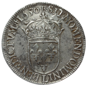 Louis XIV, demi-écu à la mèche longue 1650 Bayonne