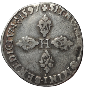 Henri IV, demi-franc type de Troyes 1597 Troyes