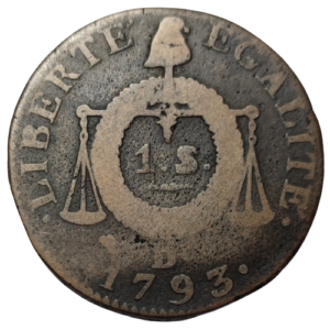 Convention, 1 sol aux balances 1793 Dijon