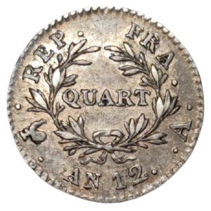 Napoléon 1er, quart de franc Bonaparte AN12 Paris