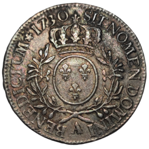 Louis XV, écu aux branches d&rsquo;olivier 1730 Paris
