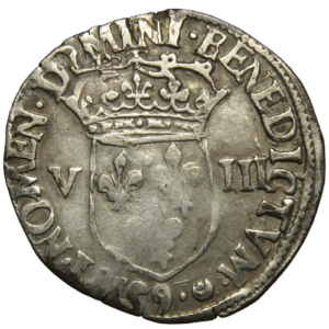 Henri III, huitième d&rsquo;écu à la croix de face 1587 Rennes