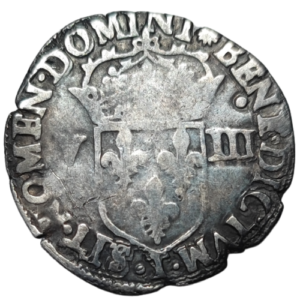 Henri III, huitième d&rsquo;écu à la croix de face 1581 Nantes