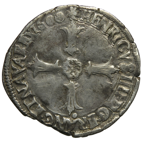 Henri IV, huitième d'écu à la croix feuillue 1600 Nantes