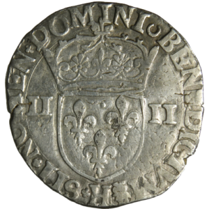 Henri IV, quart d&rsquo;écu à la croix feuillue 1591 La Rochelle