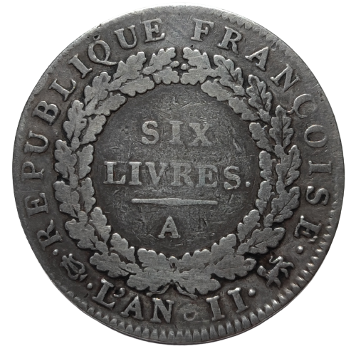 Convention, écu de 6 livres françoise 1793 Paris