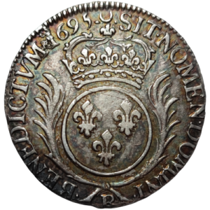 Louis XIV, demi-écu aux palmes 1695 Rouen