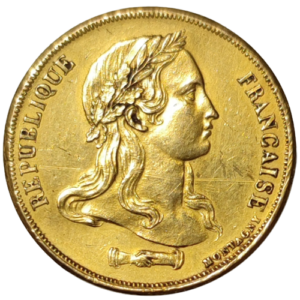 IIème République, concours de 20 francs, essai en laiton de Montagny buste nu	1848 Paris