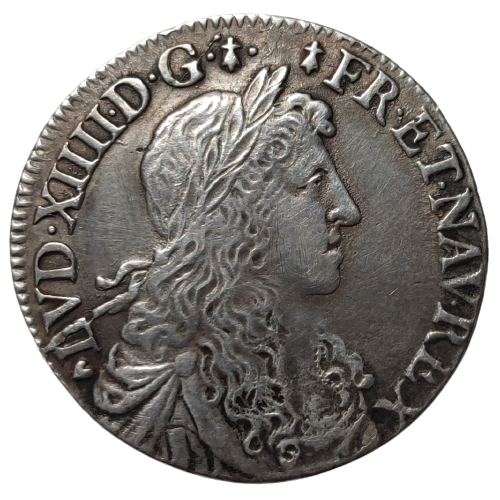 Louis XIV, demi-écu au buste juvénile, variété aux 2 hermines à l'avers 1662 Nantes