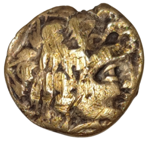 Aulerques Diablintes (région de Jublains), quart de statère d’or à la situle