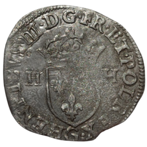Henri III, douzain aux deux H, 1er type 1576 Poitiers