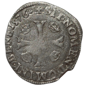 Henri III, douzain aux deux H, 1er type 1576 Poitiers