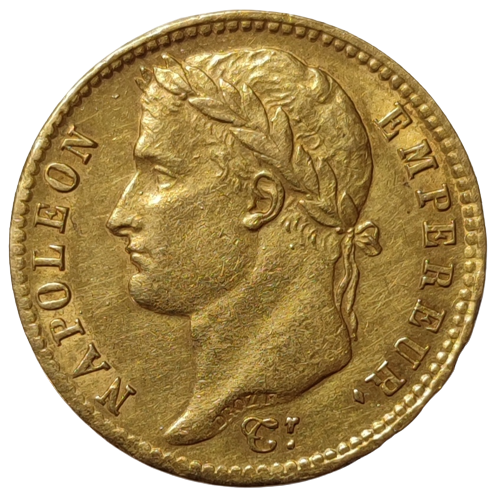 Napoléon 1er, 20 francs tête laurée, empire français 1809 Paris