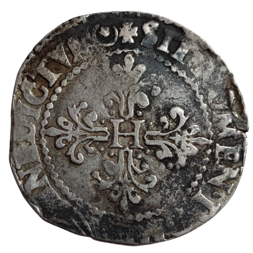 Henri III, franc au col plat 1580 Angers